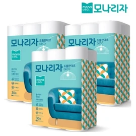 Mona Lisa thick deco 30m*30 roll x 3 packs, none / 모나리자 도톰한데코 30m*30롤 x 3팩, 없음