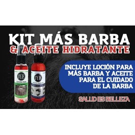 JYE Kit Loción para Mas Barba y Aceite para Cuidado de Barba, Botellas de 60 ml cada una