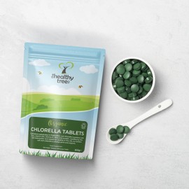 TheHealthyTree Company Organic Chlorella Tablets by TheHealthyTree Company - High in Vitamin B12 and E, Iron, Protein and Amino Acids - UK Certified Cracked Cell Wall Vegan Chlorella, 600 x 500mg (300g)