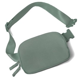 Belt Bag for Women Two-Way Zipper Cross Body Fanny Pack Fashion Waist Packs Everywhere Belt Bag with Adjustable Strap Gifts for Teen Girls Women Men (Green)