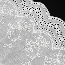 5 Yards 7.5 Inches Wide Cotton Eyelet Lace Trim, White Floral Embroidery Lace for Sewing Crafts Clothing Decoration Wedding Bridal DIY