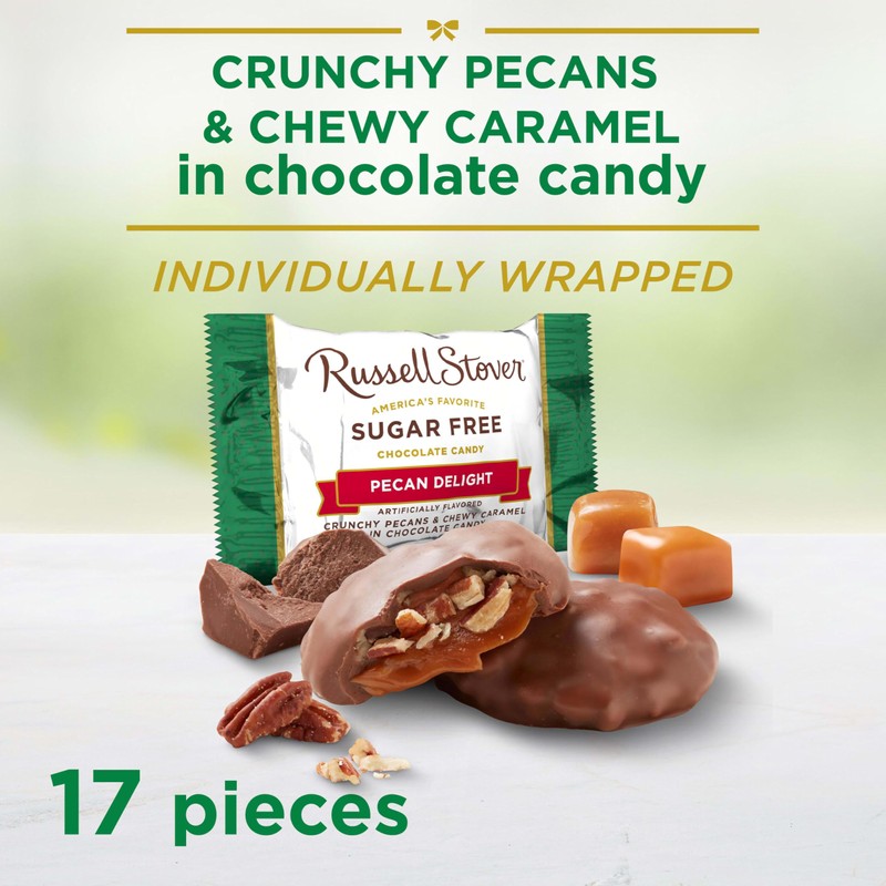Russell Stover Sugar Free Pecan Delights with Stevia, 10 oz.