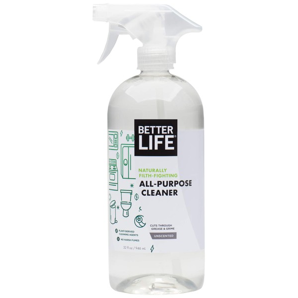 Life Natural All-Purpose Cleaner, Safe Around Kids & Pets, Unscented, 32 Fl Oz (Pack of 1), 2409M