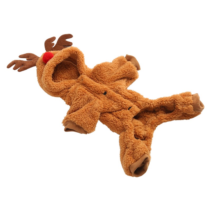 Reindeer Dog Hoodie Interesting Soft Warm Dogs Winter Pajamas for