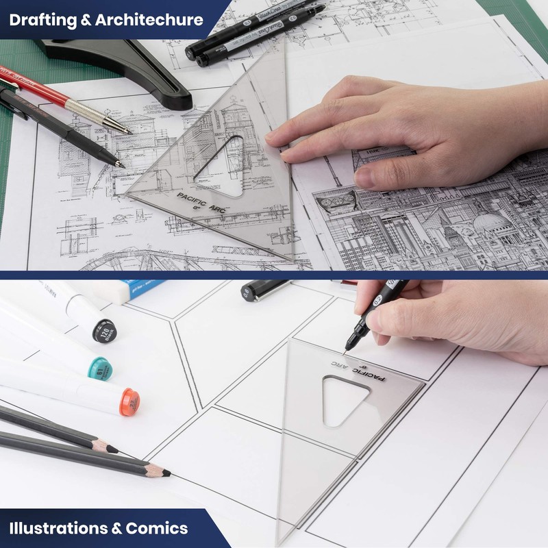 PACIFIC ARC 2030TG14 TRIANGLE 30/60 TOPAZ ACRYLIC W/INKING EDGE 14