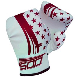 Kids Junior 2oz Pro Boxing Gloves, Kickboxing Fight Gloves, Sparring Training Punching Mitts, Heavy Bag Punch Bag MItt for Boxing Fighting Gloves Girls & Boys (Red/White)