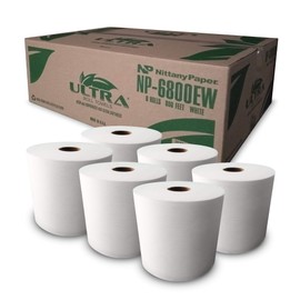 Ultra White Roll Towels - 6 Rolls • 800ft Per Roll • Recycled • Made in USA