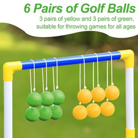 6 Pairs Golf Balls, Outdoor Ladder Golf Balls, 40 mm Hard Golf Training Balls, Bolas Toss Toss Game, Ladder Toss Balls, for Group Activities, Children's Activities, Family Interaction Games - Green +