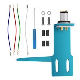 Universal Aluminum Turntable Headshell Phono Head Shell with arm with Four Wires, Heat Shrink tubing, Two Screws and Screwdriver. (Blue)