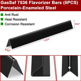 GasSaf 22.5 Flavorizer Bars 7536 for Weber Spirit 300 Side 3-Burner Grills, Spirit E/S-310, Spirit E/S-320, Spirit 700, Weber 900, Genesis Silver/Gold B C, Porcelain Grill Bars for Weber 7537 65903