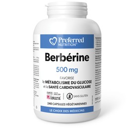 Preferred Nutrition® Berberine MAXIMUM POTENCY 1000 mg per Serving (2 caps, 500 mg each) VALUE SIZE 240 Vegetarian Capsules, Canadian Company