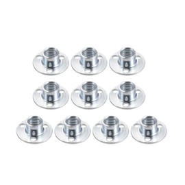 sourcing map M10x25x1.8mm Brad Hole Tee Nut Carbon Steel T-Nuts Furniture Hardware Flange Insert Female Thread 10pcs