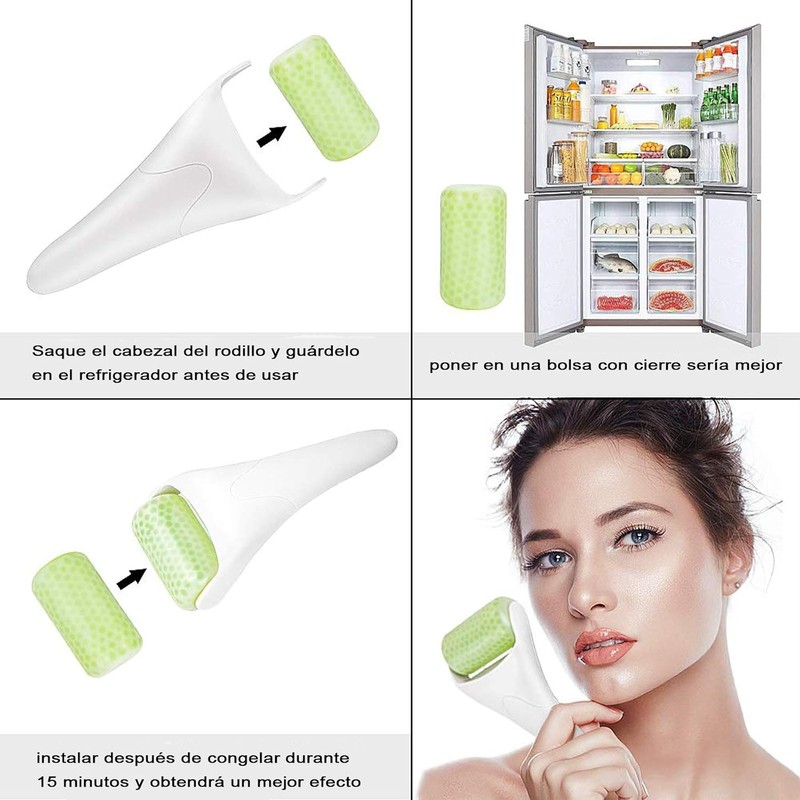 Set de Masaje Facial 5 en 1, Rodillo de Hielo,