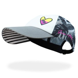 Grace Folly Baseball Cap for Women in Cute Dad Hat Design with Mesh to Stay Cool at The Beach in Summer (Heart Palm Beach)