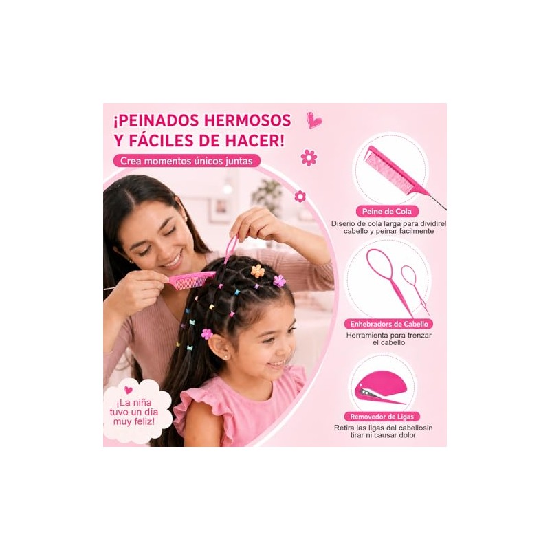 1544 PCS Accesorios para Cabello Niña, Conjunto Completo Kit para