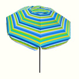 ROFFT 7 Ft Heavy Duty High Wind Beach Umbrella, Parasols with sand anchor & Tilt Sun Shelter, UV 50+ Protection Outdoor Sunshade, Umbrellas Carry Bag for Patio, Garden, Pool, Backyard