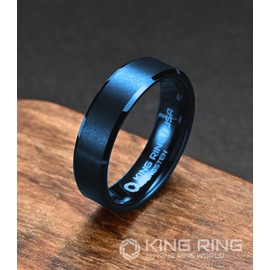 King Ring 6mm Tungsten Ring – Super Polished Matt Deep Blue Ring For Men & Women Mens Wedding Band for Him & Her K13 – Blue 12
