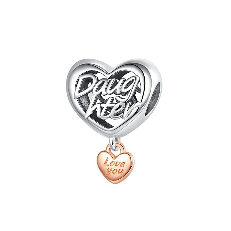 Ouroyea Love you Daughter Charm 925 Sterling Silver Pendant,Jewelry Beads