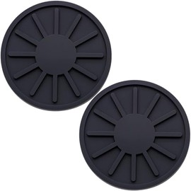 MEAJOO 2-Piece Non-Slip Car Cup Holder Coaster – 2.75 Inch Auto Insert, Universal Fit for Cars & SUVs – Durable & Easy to Clean Drink Mat (Black)