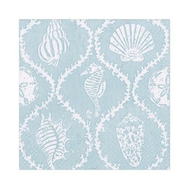 Caspari Seychelles Paper Luncheon Napkins in Aqua - Four Packs of 20
