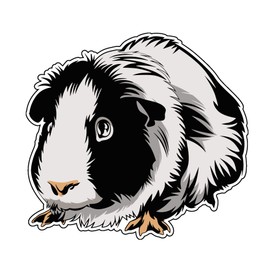WickedGoodz Guinea Pig Decal - Pet Bumper Sticker - for Laptops Tumblers Windows Cars Trucks Walls