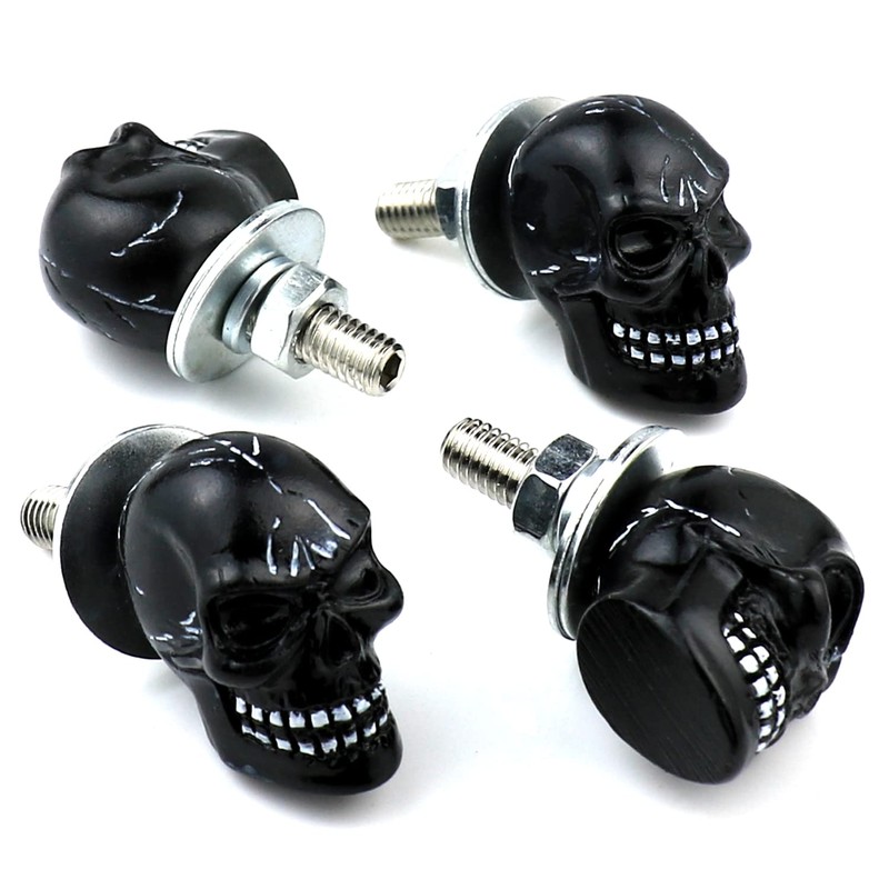 Bashineng Skull License Plate Screw 4 Pack Universal Cars Truck