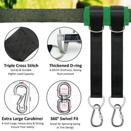 igolfluck Tree Swing Straps Hanging Kit 4FT/8FT/15FT/20FT/25FT, Extra Long Tree Swing Straps Holds 5500 lbs with Lock Carabiners & Tree Protectors, Safer for All Swing & Hammock (20FT)