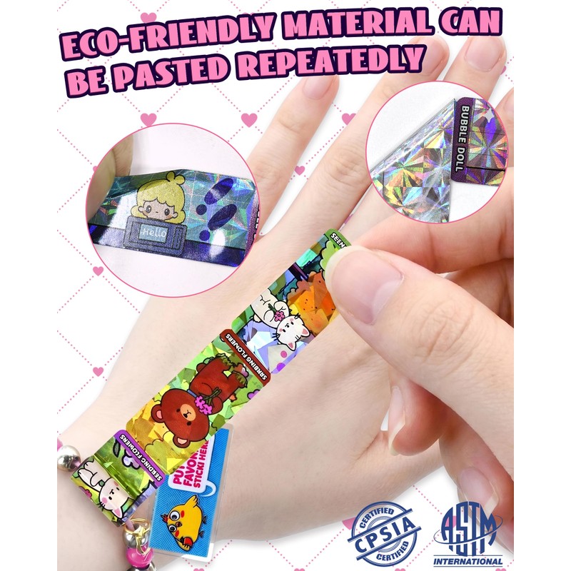 SAYHALO Sticky Rolls Bracelet Making Kit for Kids – 80