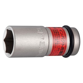 Tone 4A-19N Impact Thin Foil Nut Socket 0.5 inch (12.7 mm) (1/2 inch) Red Double Side Width 0.7 inch (19 mm)