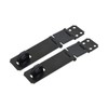 QCAA Double Hinge HASP and Staple Fixed, 3-1/2", Steel, Black,