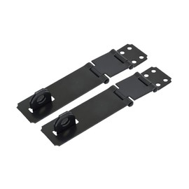 QCAA Double Hinge HASP and Staple Fixed, 3-1/2", Steel, Black, 2 Pack, Made in Taiwan