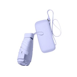Ruspela Faltbarer Reise-Regenschirm, kleiner kompakter Regenschirm für Sonne und Regen, winddichter UV-Regenschirm mit Reißverschluss-Tasche für Damen und Mädchen, violett, Medium