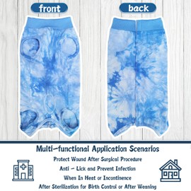Dog Surgery Recovery Suit, Tie Dye Pet Surgical Suit for Female, Cone E-Collar Alternatives After Spay Abdominal Wounds Protector, Neuter Dog Anti-Licking Onesie for Small Medium Large Dogs, Small