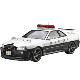 Aoshima Bunka Kyozai 1/24 The Patrol Car Series No. 1 Nissan BNR34 Skyline GT-R Patrol Car 1999 Plastic Model