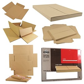 Large Letter PIP Maltese Cross Postal Boxes Brown Cardboard Box C4 C6 C5 DL Sizes Mailing Postage Shipping Parcel Gift Packaging Storing for Business (C6 (160x110x20mm), 5 Boxes)