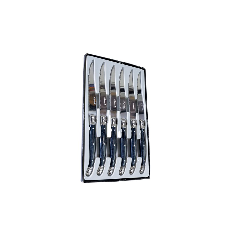 6 couteaux table lame inox