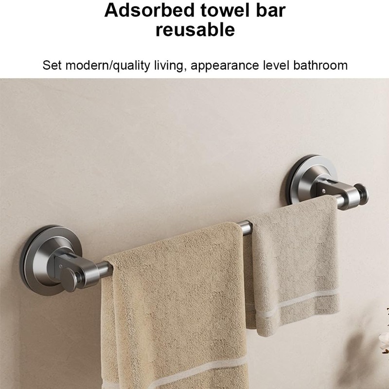 HHWRT Suction Hand Towel Bar, Powerful Suction Cup Towel Rack,