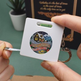 Azeeda 'Home for the Holidays: Pure Joy' Keyring Tape Measure/Spirit Level Tool (KM00041212)