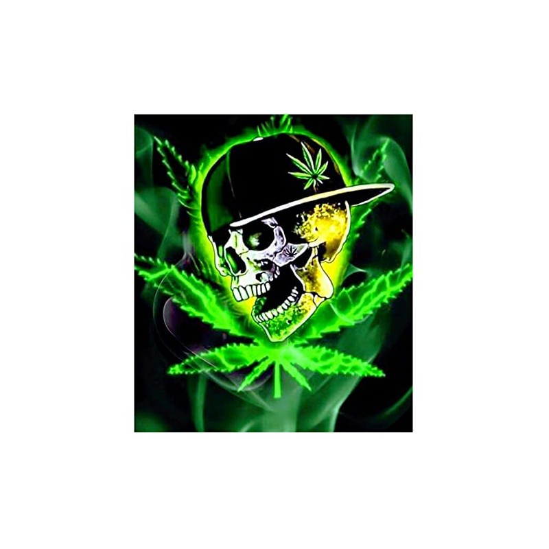 Skull 420 Leaf DIY 5D Diamond Painting Full Drill Art