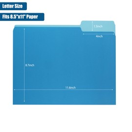 30 Pack File Folder Letter Size Colored File Folders Manila 1/3-Cut Tab Filing Folder for Documents Files Paper Organization, 5 Color