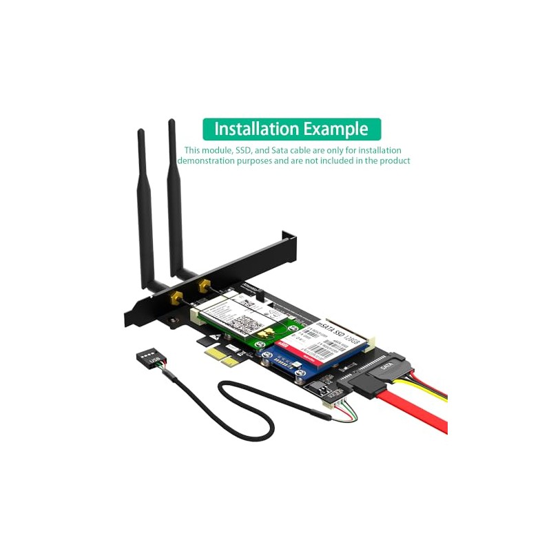 2 en 1 Combo Mini PCI-E a PCI-E 1x y