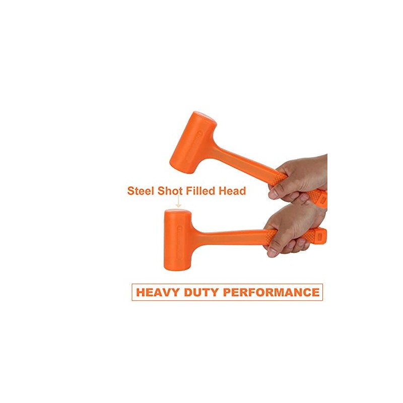 Acrux7 Dead Blow Hammer Set of 2 Pcs 1Lb Neon