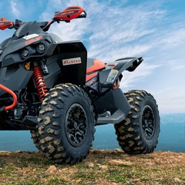 Set of 2 HALBERD ATV Tires, 25x11x10 ATV Tires, 6PR All Terrain 25x11-10 Trail Sand ATV UTV Off-Road Tires, 17mm Tread Depth, Tubeless