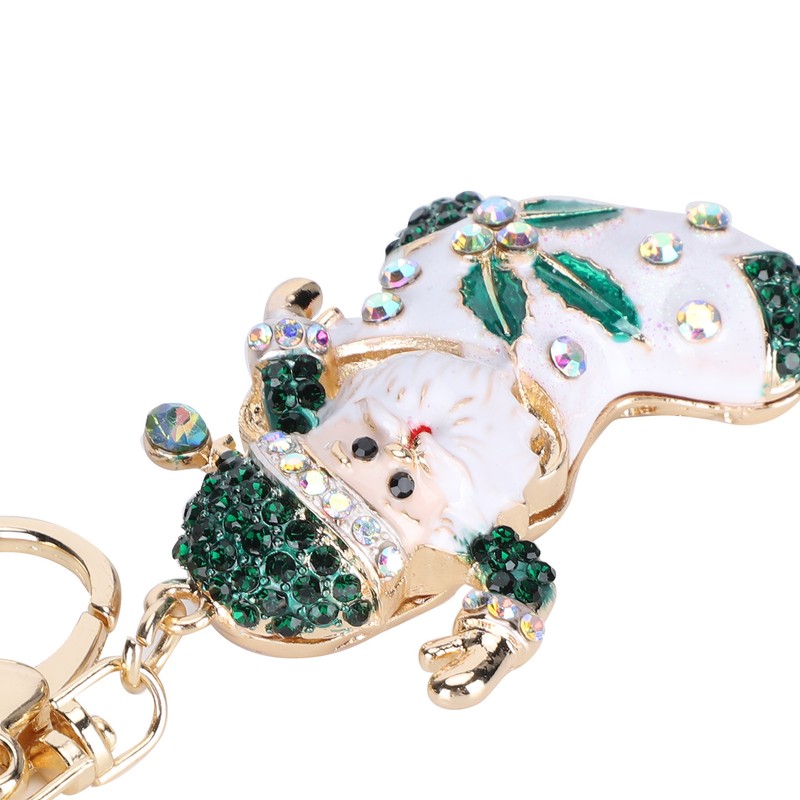 2Pcs Santa Keychain Pendant Cute Stylish Fahionable Decorative Hanging OrnamentsGreen
