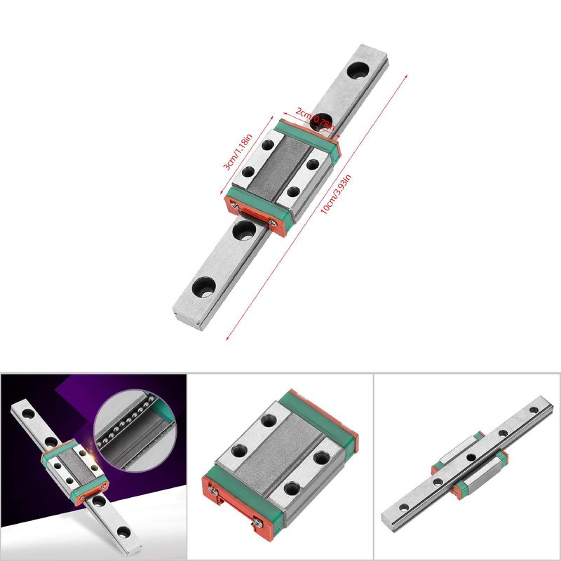 Linear Guide Rail, 100 mm LML9B Mini Linear Rail Guide,