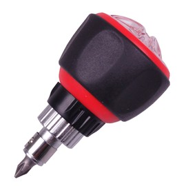E-Value ERD-5 Stubby Ratchet Screwdriver with Built-In Bits