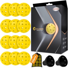 LUCYLANKER - Bolas de pickleball para exteriores, 40 agujeros para jugar al aire última intervensión, rebote alto y bolas de pickleball duraderas en el exterior para todos los estilos de pickleball y
