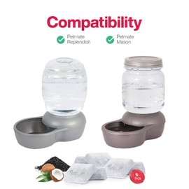Pack of 6 Replacement Filters Compatible with Petmate Mason, Petmate Replendish, Mason Gravity Pet Fountains - Dog/Cat Water Fountain Dispenser Filters