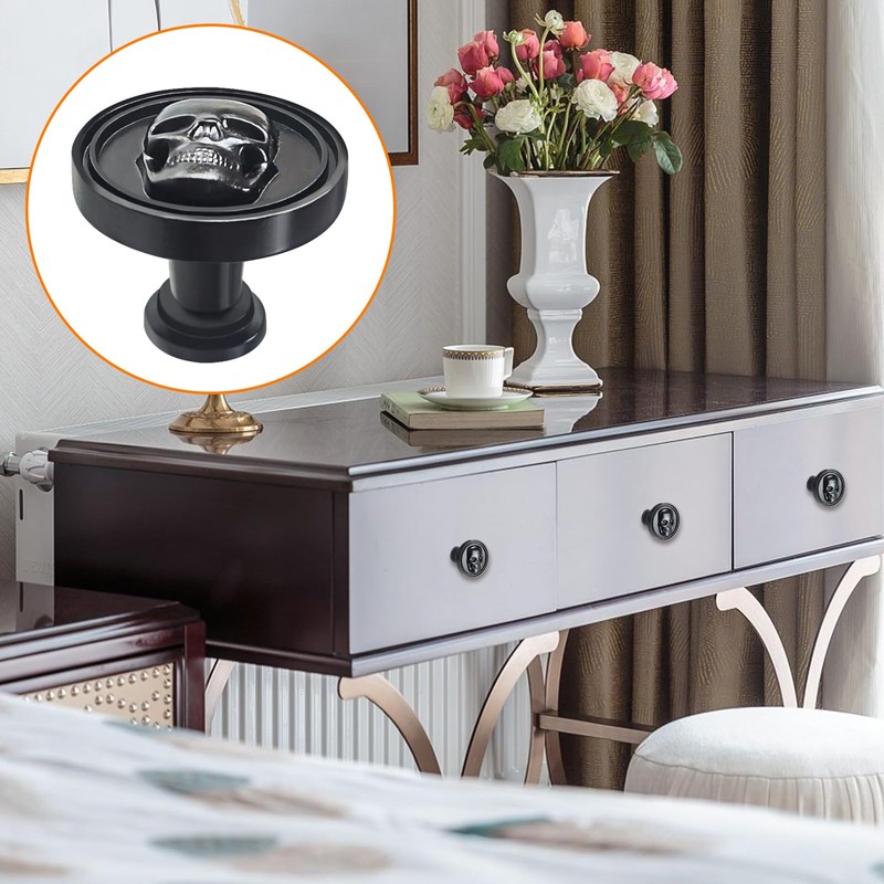 BAMI-LEE House Vintage Skull Knob, 6 pcs Single Hole Cabinets