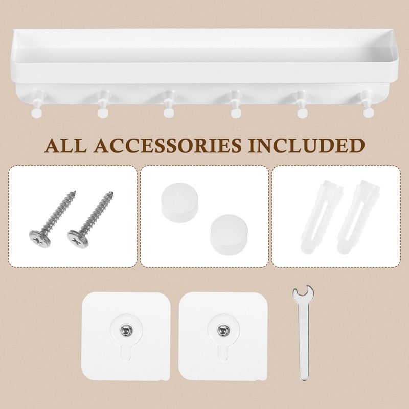 Operitacx Medal Hanger Display, Wall-Mounted Trophy Shelf with Hooks Medal